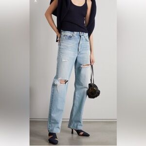 Citizens Of Humanity Light Blue Ripped Straight Leg Jeans